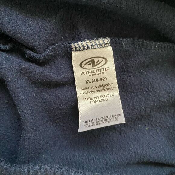 Athletic Works men XL pull on cuts off sweatpants w/drawstring navy blue - Picture 5 of 9